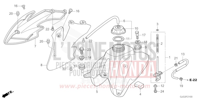 KRAFTSTOFFTANK von CRF50F EXTREME RED (R292) von 2023
