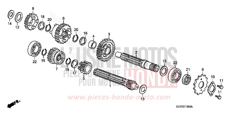 BOITE DE VITESSES von CRF70F EXTREME RED (R292) von 2004