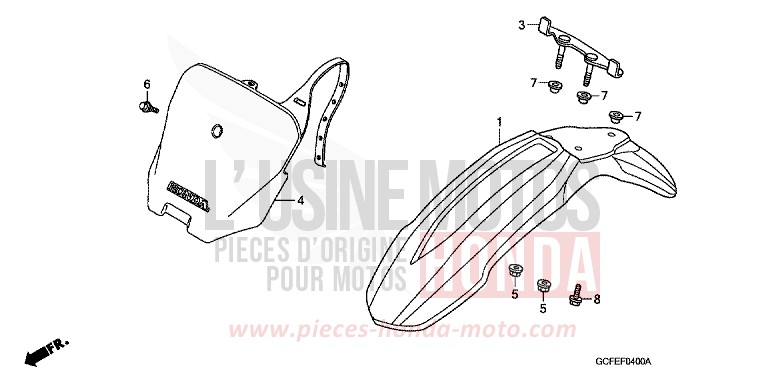 AILE AVANT von CRF70F EXTREME RED (R292) von 2004