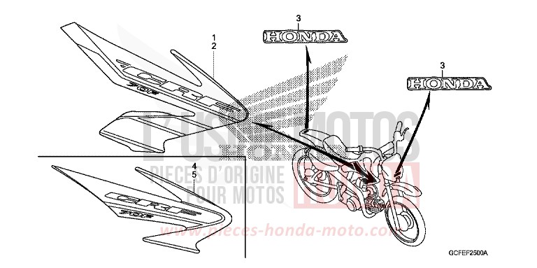 RAYURE/MARQUE (CRF70F4/5) von CRF70F EXTREME RED (R292) von 2004