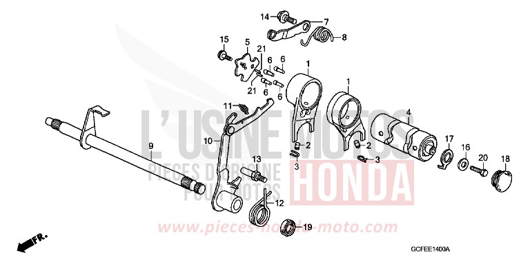 BARILLET DE SELECTION von CRF70F EXTREME RED (R292) von 2008