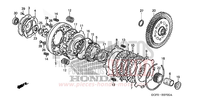 EMBRAYAGE von CRF70F EXTREME RED (R292) von 2009