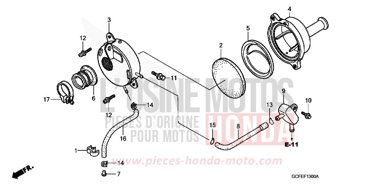 FILTRE A AIR von CRF70F EXTREME RED (R292) von 2009