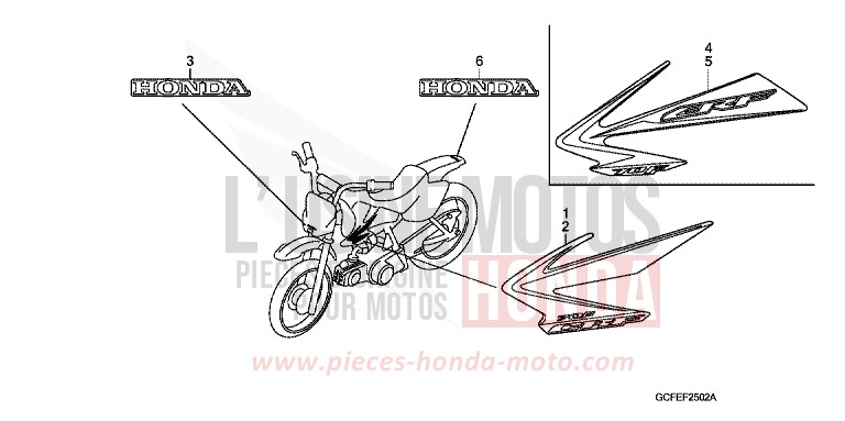 RAYURE/MARQUE (CRF70F8/9/A) von CRF70F EXTREME RED (R292) von 2009