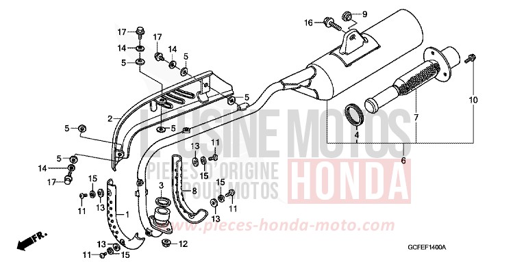 SILENCIEUX D'ECHAPPEMENT von CRF70F EXTREME RED (R292) von 2010
