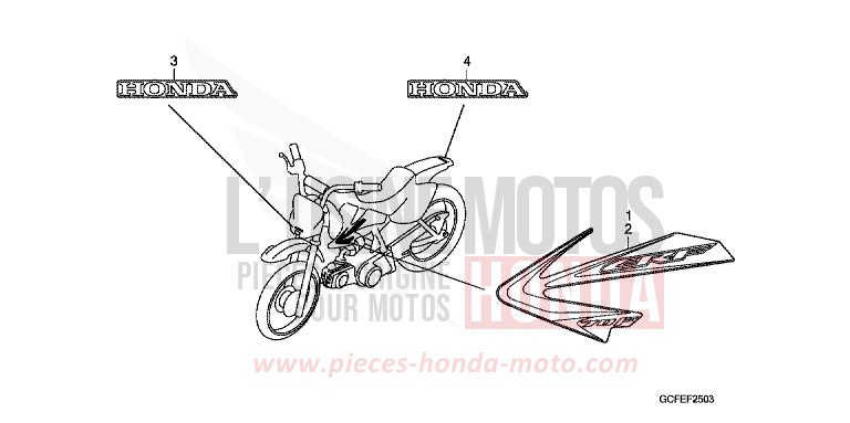 RAYURE/MARQUE (CRF70FB) von CRF70F EXTREME RED (R292) von 2011