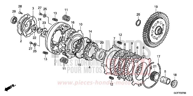 EMBRAYAGE von CRF70F EXTREME RED (R292) von 2012