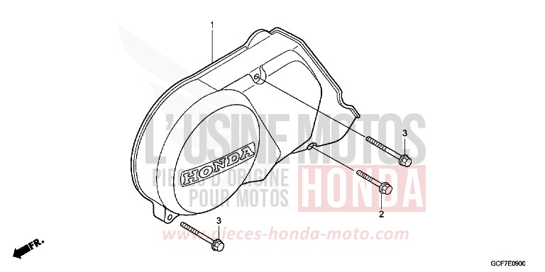 PANNEAU CARTER-MOTEUR G. von CRF70F EXTREME RED (R292) von 2012