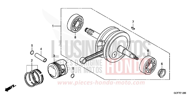VILEBREQUIN/PISTON von CRF70F EXTREME RED (R292) von 2012