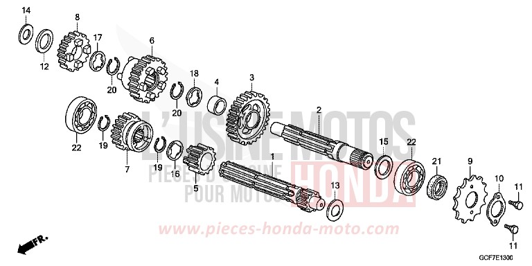 BOITE DE VITESSES von CRF70F EXTREME RED (R292) von 2012