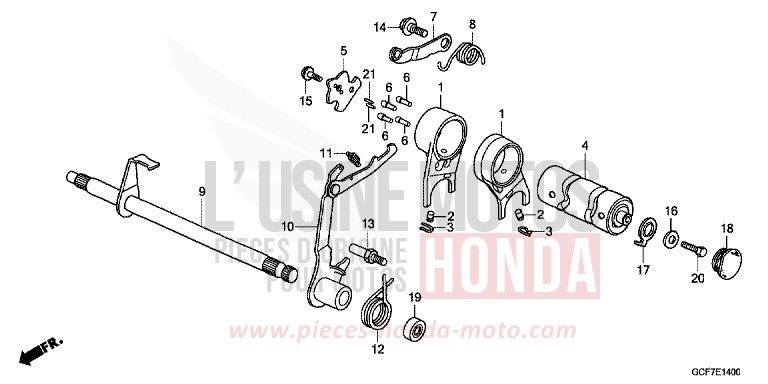 BARILLET DE SELECTION von CRF70F EXTREME RED (R292) von 2012