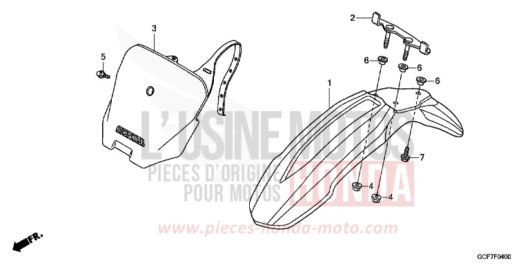 AILE AVANT von CRF70F EXTREME RED (R292) von 2012