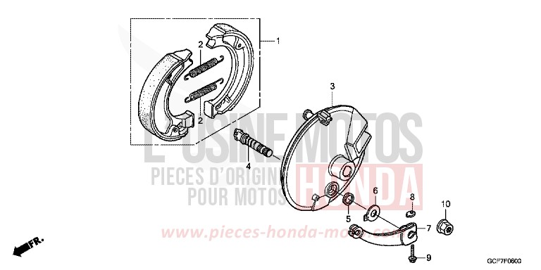 PANNEAU DE FREIN AVANT von CRF70F EXTREME RED (R292) von 2012
