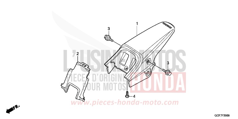 GARDE-BOUE ARRIERE von CRF70F EXTREME RED (R292) von 2012