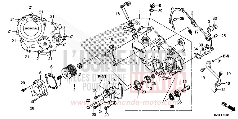PANNEAU CARTER-MOTEUR D. von CRF250RA NOIR (NH1) von 2017