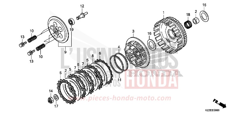 EMBRAYAGE von CRF250RA NOIR (NH1) von 2017