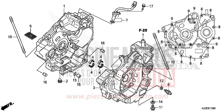 CARTER MOTEUR von CRF250RA NOIR (NH1) von 2017