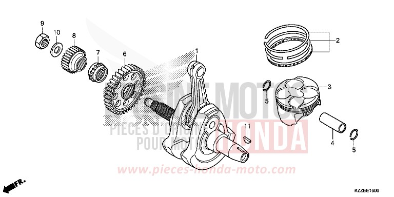 VILEBREQUIN/PISTON von CRF250RA NOIR (NH1) von 2017