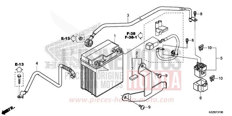 BATTERIE von CRF250RA NOIR (NH1) von 2017