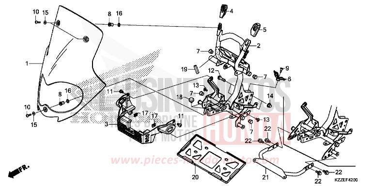 PARE-BRISE von CRF250RA NOIR (NH1) von 2017