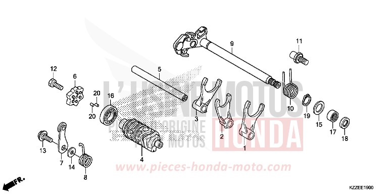 SCHALTTROMMEL von CRF250RA EXTREME RED (R292) von 2017