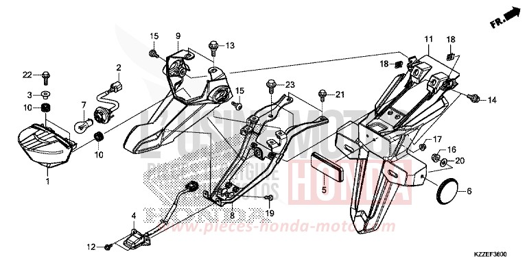 HECKLEUCHTE von CRF250RA EXTREME RED (R292) von 2017