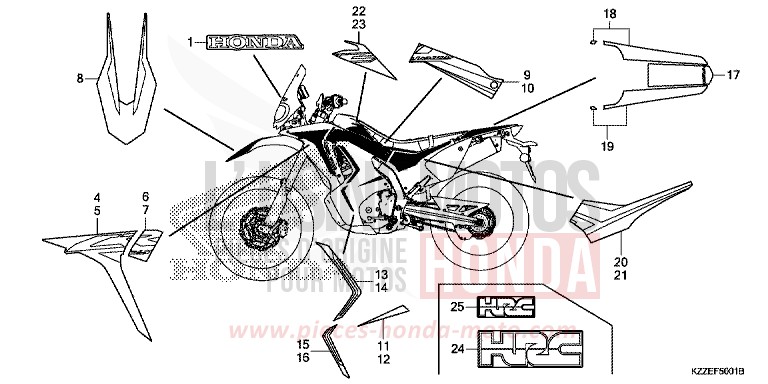 MARKE/STREIFEN (CRF250RL/RLA) von CRF250RA EXTREME RED (R292) von 2017