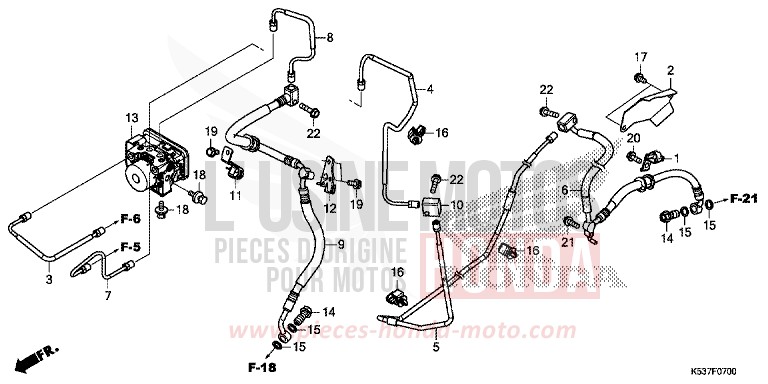BREMSLEITUNG/BREMSSCHLAUCH/ABS-MODULATOR von SH300A MAT CYNOS GRAY METALLIC (NH312) von 2016