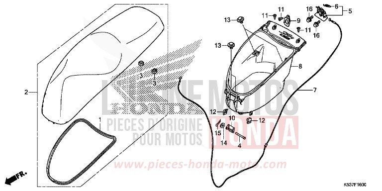 HANDGEPAECKFACH/SITZ von SH300A MAT CYNOS GRAY METALLIC (NH312) von 2016