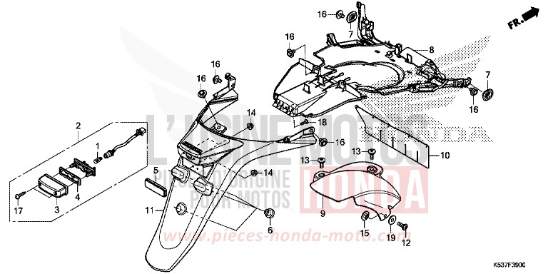 KOTFLUEGEL, HINTEN von SH300A PEARL COOL WHITE (NHA16) von 2017
