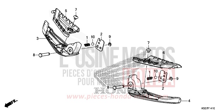 SOZIUS-FUSSRASTE von SH300A PEARL SPLENDOR RED (R369) von 2017
