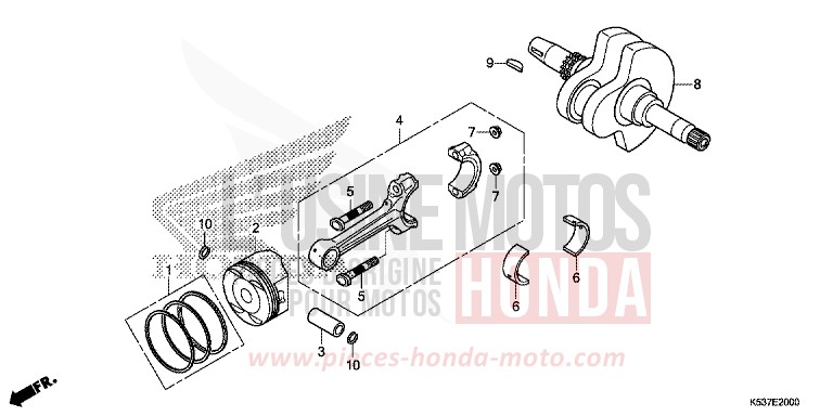 KURBELWELLE/KOLBEN von SH300A LUCENT SILVER METALLIC (NHB87) von 2017