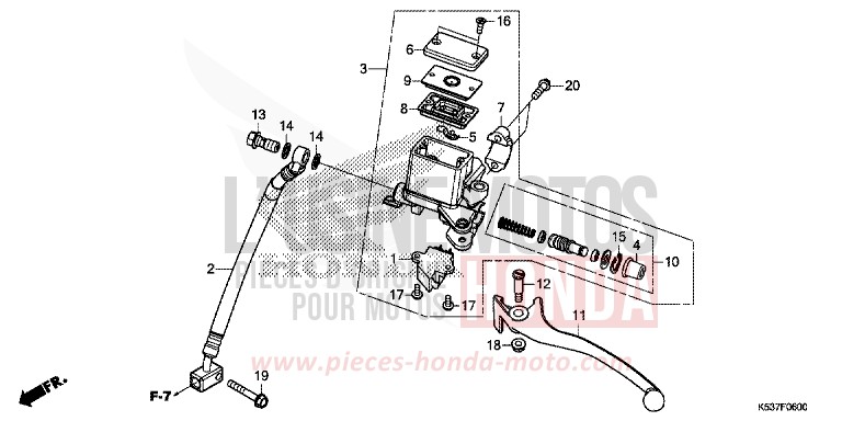REAR BRAKE MASTER CYLINDER von SH300A LUCENT SILVER METALLIC (NHB87) von 2018