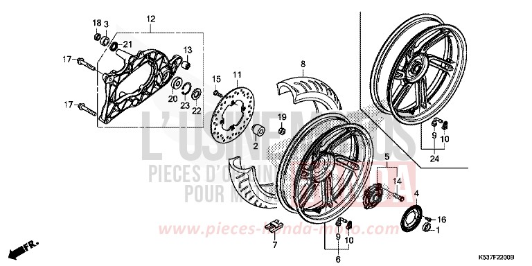 HINTERRAD/SCHWINGE von SH300A LUCENT SILVER METALLIC (NHB87) von 2019