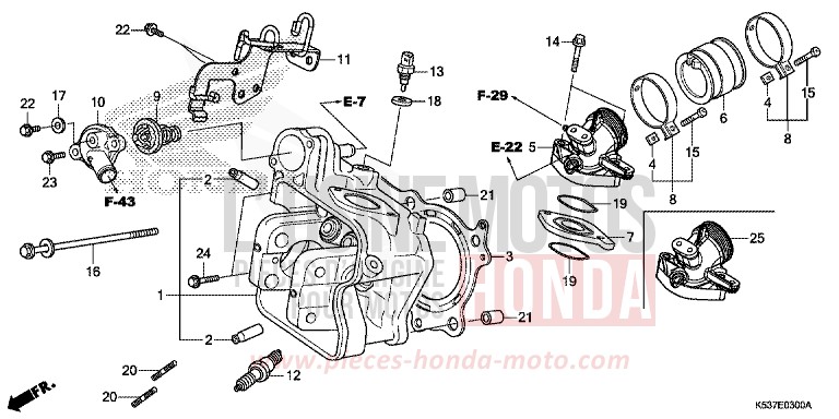 ZYLINDERKOPF von SH300A LUCENT SILVER METALLIC (NHB87) von 2019