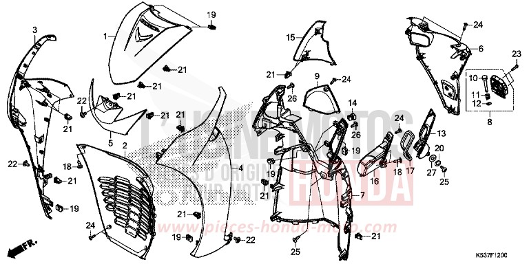 ABDECKUNG, VORNE von SH300A PEARL NIGHTSTAR BLACK (NHA84) von 2019