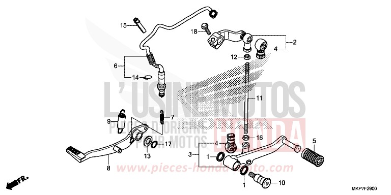 PEDALE von CB500X GRAND PRIX RED (R380) von 2020