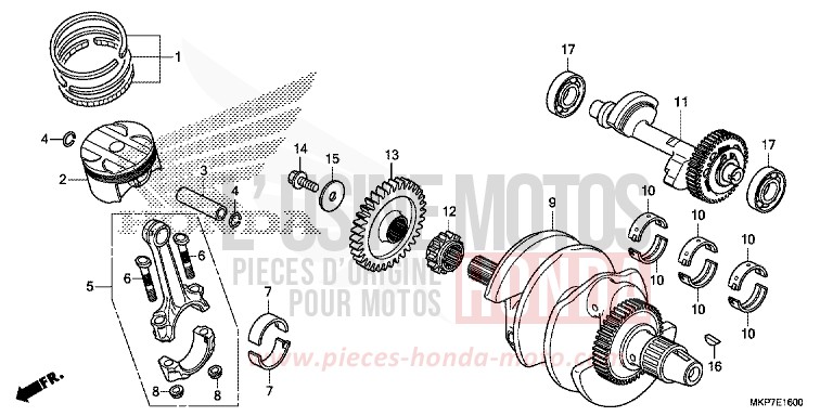 VILEBREQUIN/PISTON von CB500X MAT GUNPOWDER BLACK METALLIC (NH436) von 2020