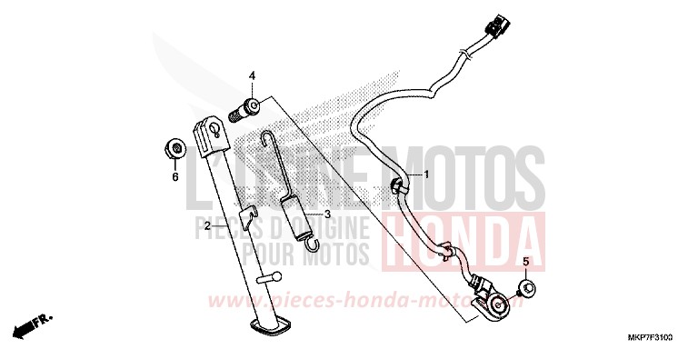 BEQUILLE LATERALE von CB500X MAT GUNPOWDER BLACK METALLIC (NH436) von 2020