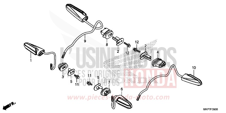 CLIGNOTANT von CB500X PEARL METALLOID WHITE (NHA96) von 2020