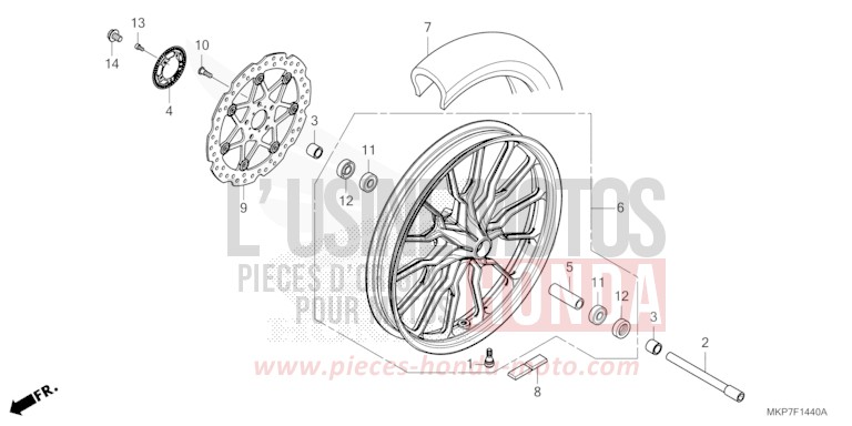 ROUE AVANT (CB400XAK,CB500X,CB500XAK/L/M) von CB500X GRAND PRIX RED (R380) von 2021