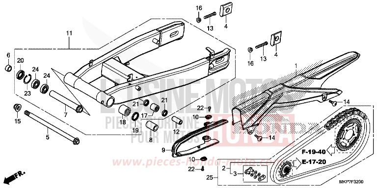BRAS OSCILLANT (CB400XAK,CB500X,CB500XAK/L/M) von CB500X PEARL METALLOID WHITE (NHA96) von 2021