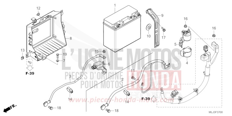 BATTERIE von GL1800 MAT IRIDIUM GRAY METALLIC (NHC64) von 2023