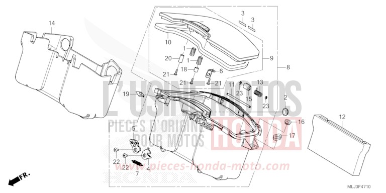 POCHE CENTRALE von GL1800 MAT IRIDIUM GRAY METALLIC (NHC64) von 2023