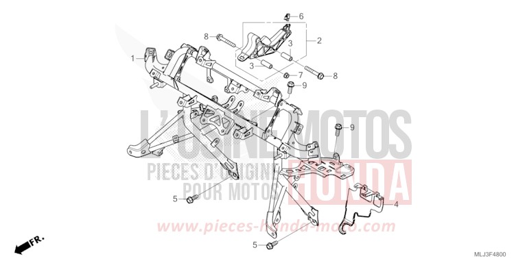 SOUTIEN DE CAPOT von GL1800 MAT IRIDIUM GRAY METALLIC (NHC64) von 2023