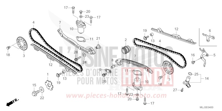 CHAINE A CAMES/TENDEUR von GL1800 GRAPHITE BLACK (NHB01) von 2023