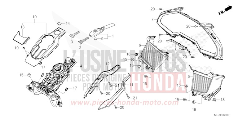 TABLEAU DES COMPTEURS/TABLEAU DES COMMUTATEURS/PORTE-CLE von GL1800 GRAPHITE BLACK (NHB01) von 2023