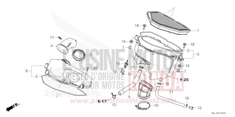 FILTRE A AIR von GL1800 GRAPHITE BLACK (NHB01) von 2023