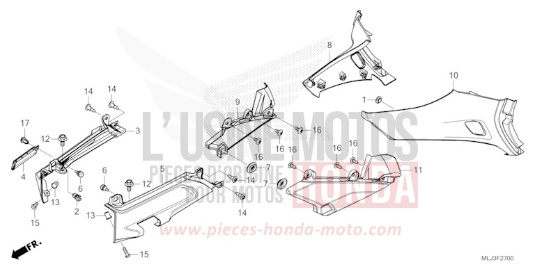 COUVERCLE LATERAL von GL1800 GRAPHITE BLACK (NHB01) von 2023