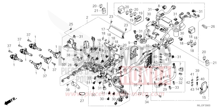 FAISCEAU DES FILS von GL1800 GRAPHITE BLACK (NHB01) von 2023